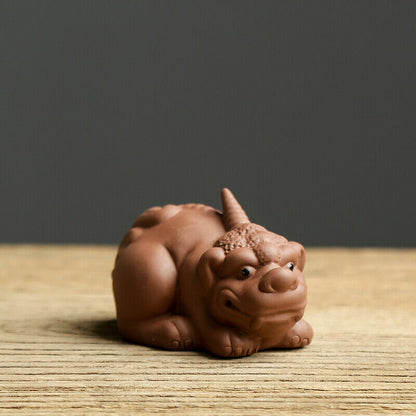 Creative Tea Pet Yixing Zisha Wealthy Mascot Purple Clay Table Decoration Small