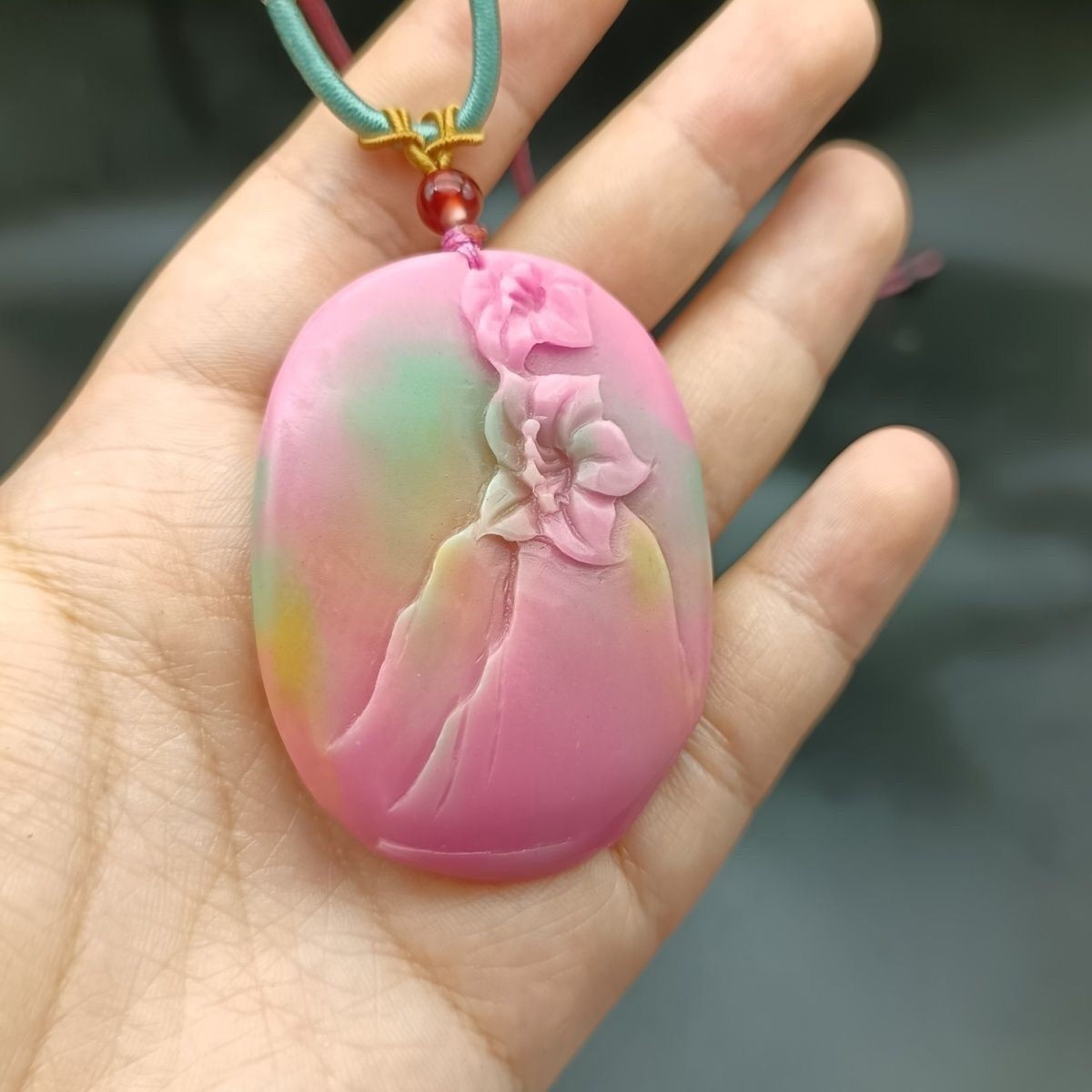Yanyuan Agate Nine-Tailed Fox Pendant Carved Natural Stone Jewelry