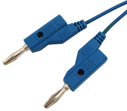 36-inch Blue Banana to Banana Test Lead, Stackable Plugs