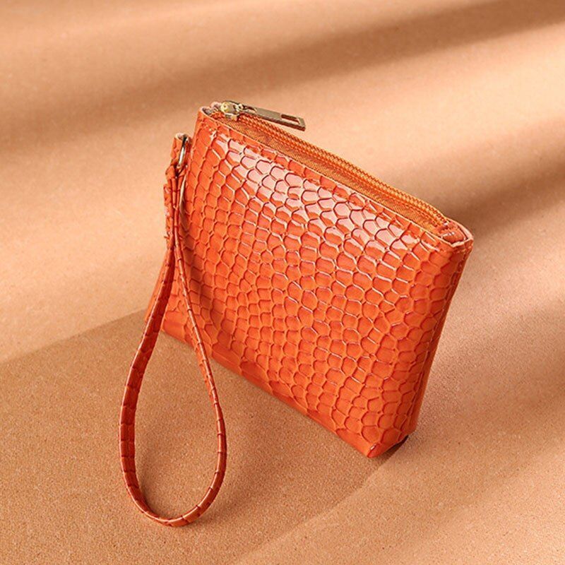 Synthetic Leather Wallet Clutch Bag Wrist Strap Handbag Cash Holder 19*11*1.5 Cm