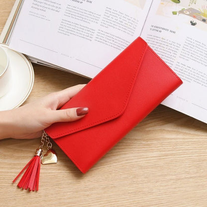Long Wallet Purses Tassel Coin Purse Card Holder Money Bag Synthetic Leather 1PC