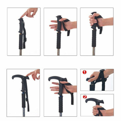 Nordic Walking Pole 4 Section Anti Shock Trekking Poles Telescopic Sticks Hiking