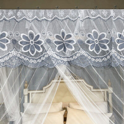 Bed Canopy Anti Mosquito Bed Netting Embroidered Valances With Frames Queen King