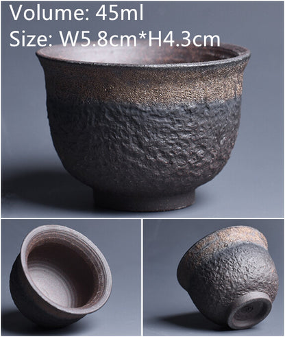 Chinese Ceramic Tea Cup Crude Pottery Kungfu Cup Of Tea Classic Style Teteras