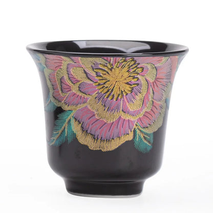 Cloisonné Peony Teacup Master Cup Ceramic Tea Set Exquisite Gongge Tasting Cup -