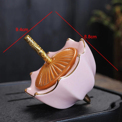 Simple Umbrella Shape Ceramic Tea Coffee Tin Sealed Jars Creative Home Kitchen