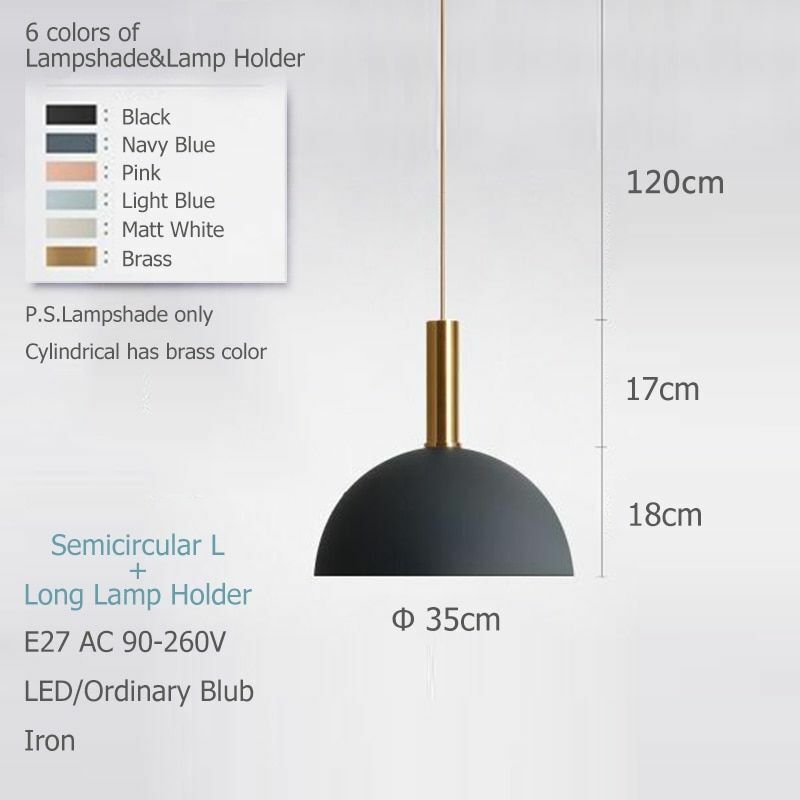 Nordic Loft Simple Pendant Lights E27 LED Modern Creative Hanging Lamp Design 1x