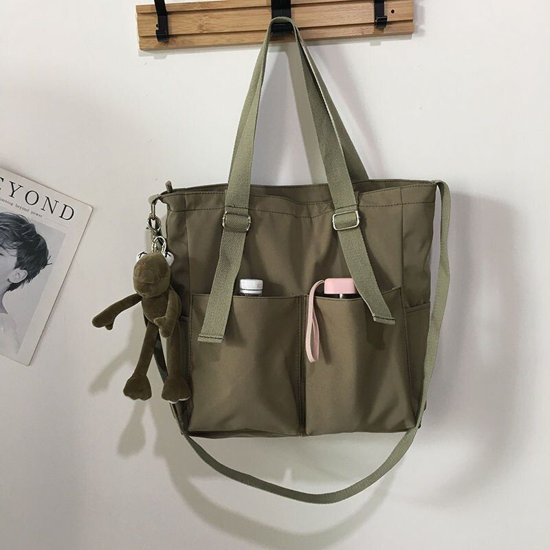 Waterproof Large Capacity Canvas Girl Shoulder Hand Bucket Bag Basket Crossbody