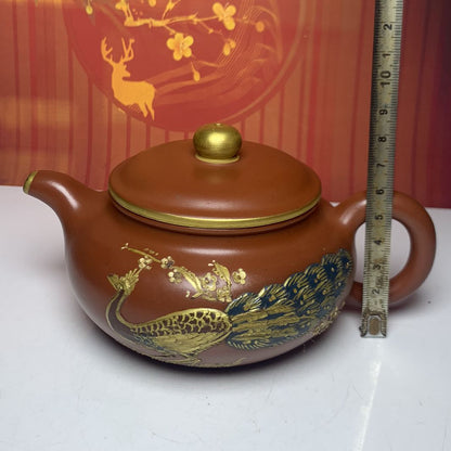 Chinese Yixing Purple Clay Teapot Zisha Ceremony Nice Peacock Teaware Collect