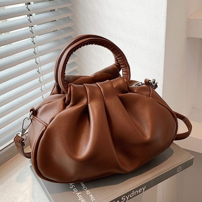 Leather Shoulder Bags Women Ladies Handbags Pleated Tote Bag Bags Cross Body Bag