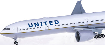 1:200 37CM Hogan UNITED BOEING 777-300ER Passenger Airplane ABS Plastic Model
