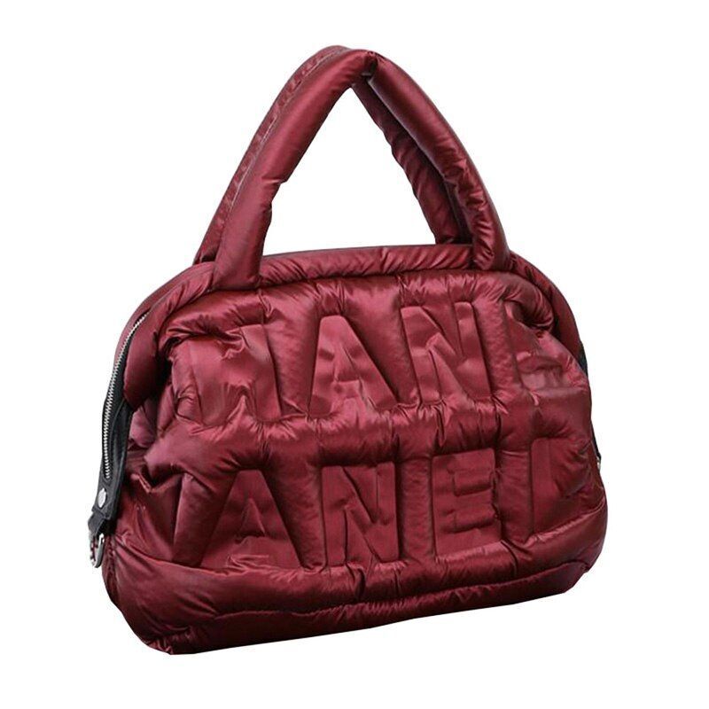 Big Shoulder Bag Cotton Feather Down Bag Crossbody Purse Nylon Handbag 40*21*30