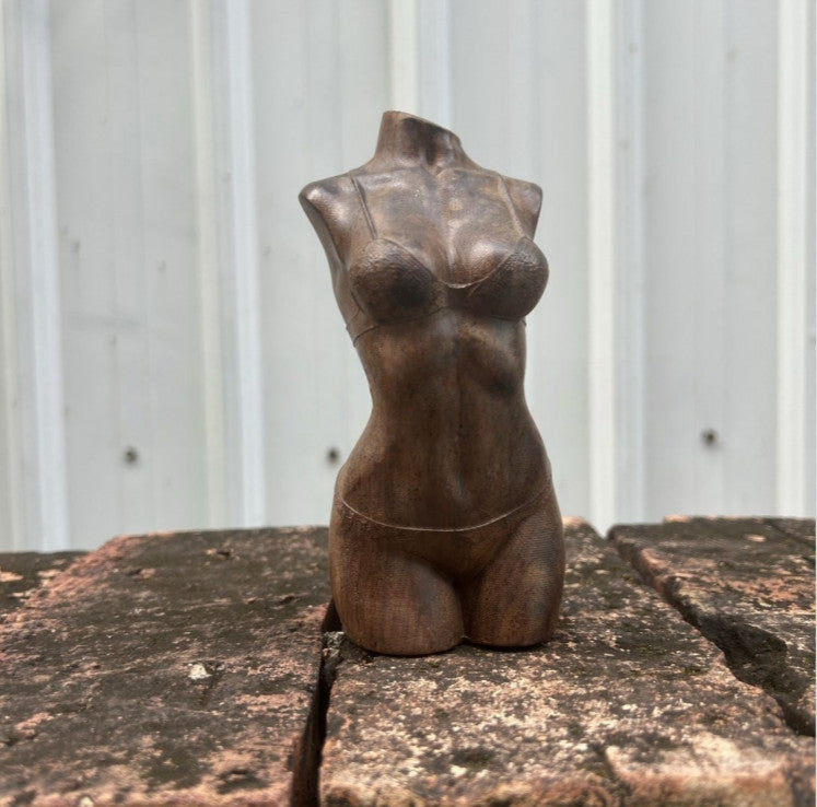 5,5"Natural Agarwood hand-carved Beauty Body Art Statue Men Gift Table Ornament
