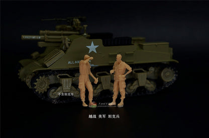 Homemade 1/72 1/64 1/87 Vietnam U.S. Army Tanker 2-Persons Finished Model Toys