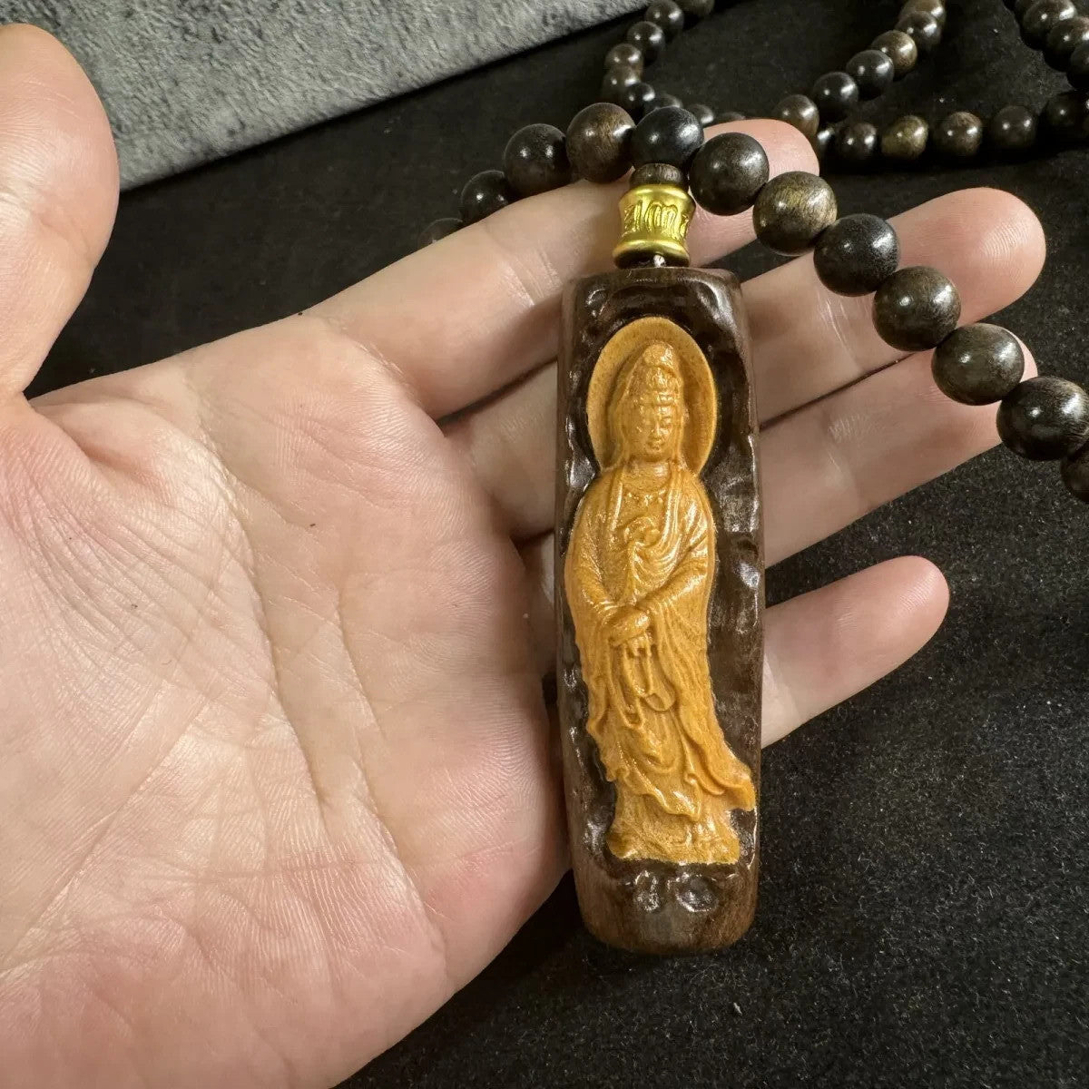 108 Natural Wood Prayer Beads Buddhist Guanyin Blessing Meditation Mala Necklace