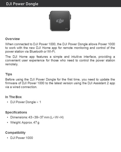 DJI Power Dongle – Remote Control DJI Power 1000 via DJI Home App