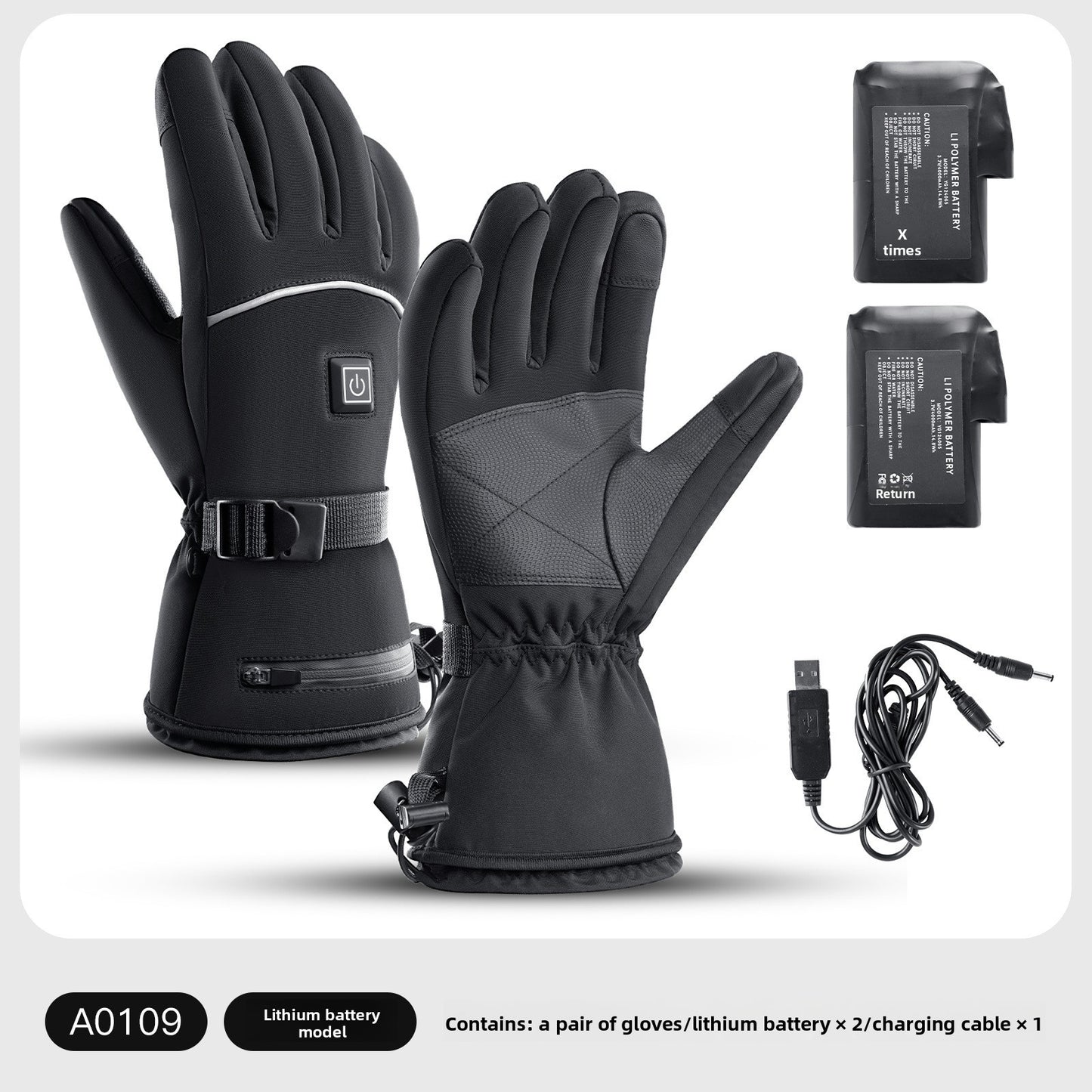 Winter intelligent heating warm gloves windproof and touch screen cycling skiing