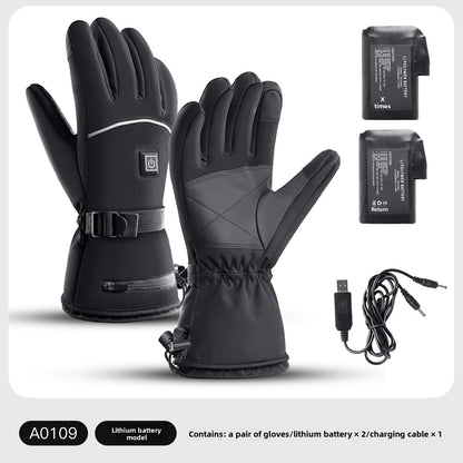 Winter intelligent heating warm gloves windproof and touch screen cycling skiing