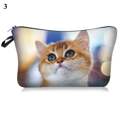 3D Pug Dog Printed Cosmetic Bag Cute Makeup Organizer Bag Travelling Handbag 1PC