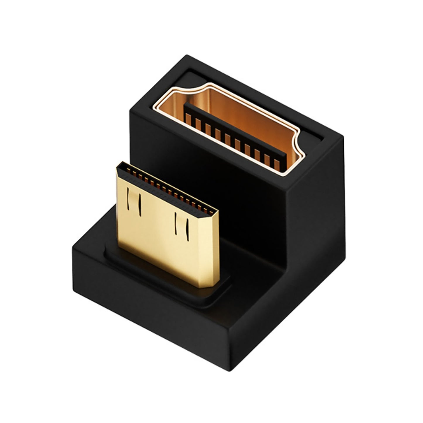 180° U Shape L Converter Mini HDMI to HDMI Adapter Male to Female Extension aa