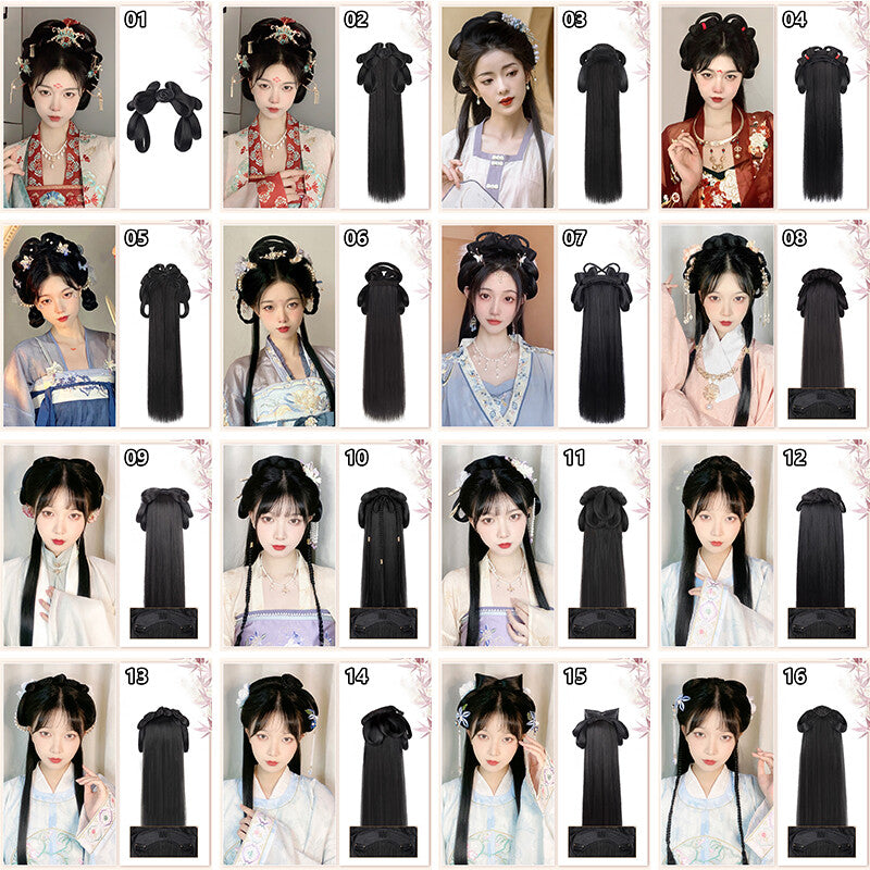 Ancient Chinese Wig Women's Hanfu Wig Headgear Photography Dance Accessories -