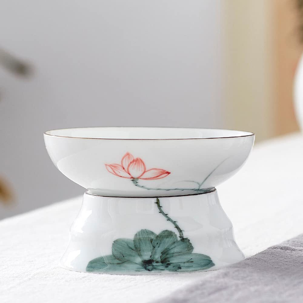 Hand Painted Porcelain Tea Strainer Kung Fu Tea Set Filter Tea