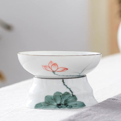 Hand Painted Porcelain Tea Strainer Kung Fu Tea Set Filter Tea