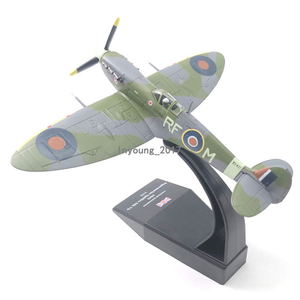 1:72 WWII Spitfire MK.VB Fighter Airplane Model Diecast Military Plane Model