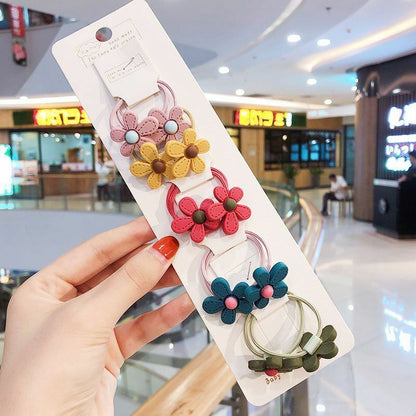 Hair Bands 10/20 Pcs/Bag Shiny Flowers Baby Scrunchies Rubber Kids Accessories