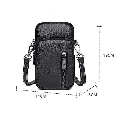 Luxury Handbags Genuine Leather Vintage Shoulder Purse Black/Green Bag 11*19*6CM