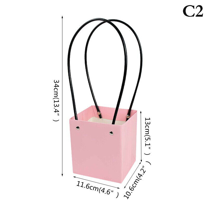 Portable Flower Box Waterproof Paper Handy Bag Kraft Handbag Party Gift Box