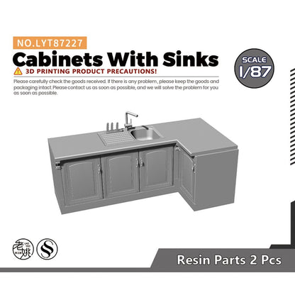 Yao's Studio LYT87227 1/87 Scene Model Cabinets With Sinks