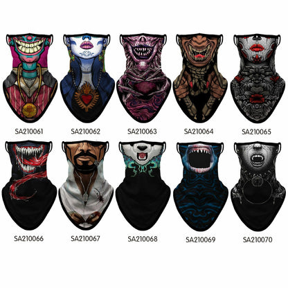 3D Motorcycle Face Masks Triangle Scarf Bandana Headband Neck Gaiter Windproof