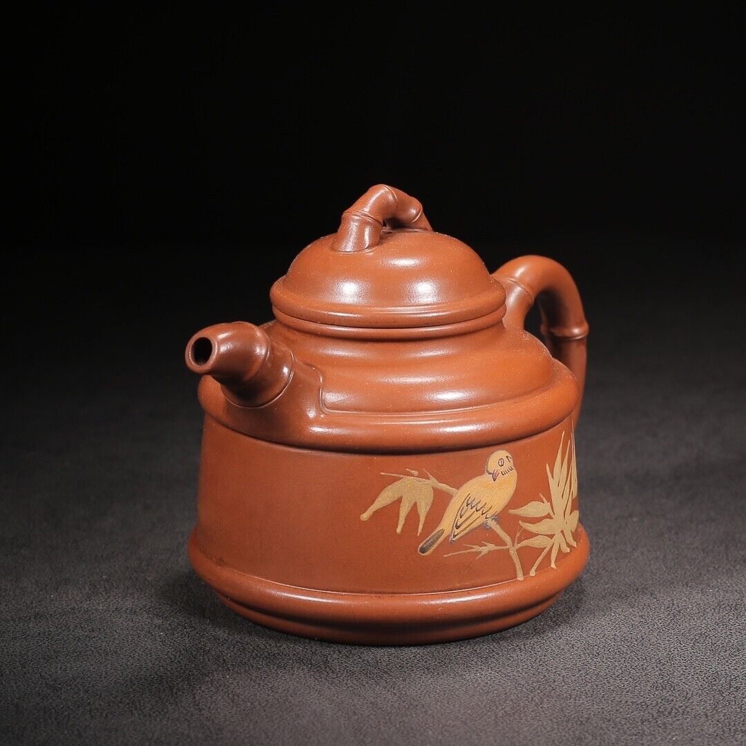 Chinese Yixing Zisha Clay Handmade Exquisite Teapot （竹韵 底款：周桂珍）