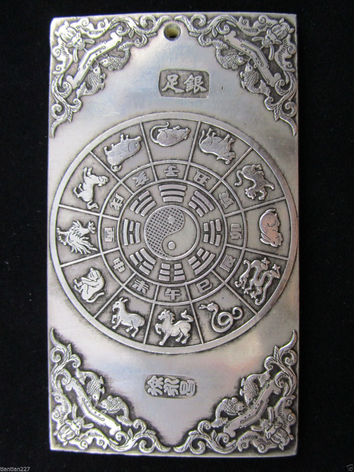 Chinese Old Tibet Silver Gold wanliang Amulet Bullion Statue Thangka Netsuke A