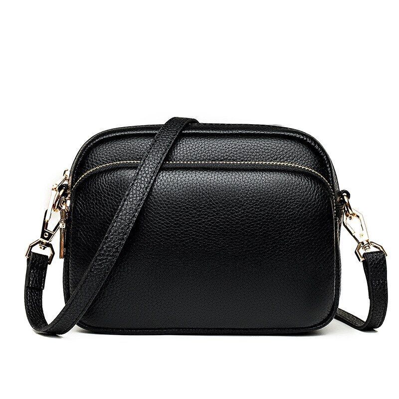 Shell Purse Handbag Genuine Leather Vintage Messenger Shoulder Bag 19*14*7.5 CM