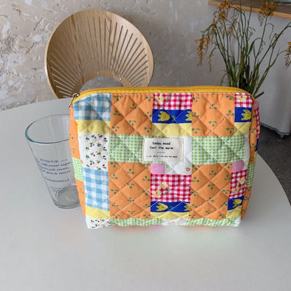 Cute Floral Travel Cosmetic Bag Clutch Handbags Student Girls Storage Bag Wallet
