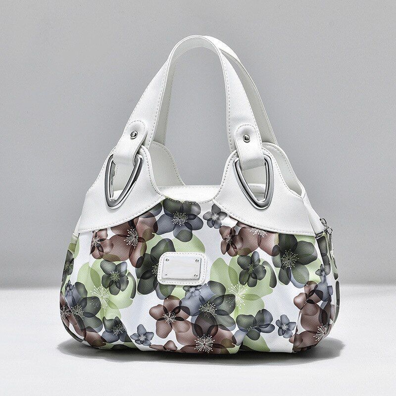 Women Shoulder Bag Printed Flower Messenger Bag Designer Leather Ladies Handbag