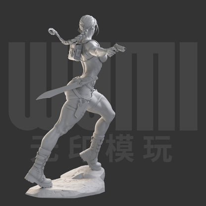1/24 resin figures model Tomb Double Lance Laura Unassembled unpainted