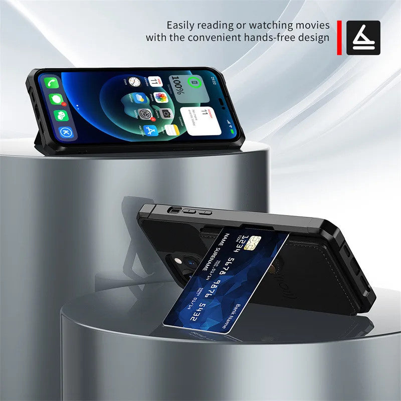 Tough Multi Slot Phone case Case with Portable Card Slot Cover for iphone17/16