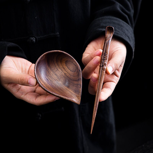 Ebony Tea Scoop Tea Ceremony Set Wood Tea Accessories