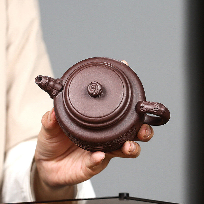 China Yixing Zisha Pottery purple Clay handmade 260cc dragon Teapot