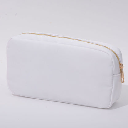 S-XL Embroidery Patch Toiletry Pouch Waterproof Storage Nylon Travel Makeup Bags