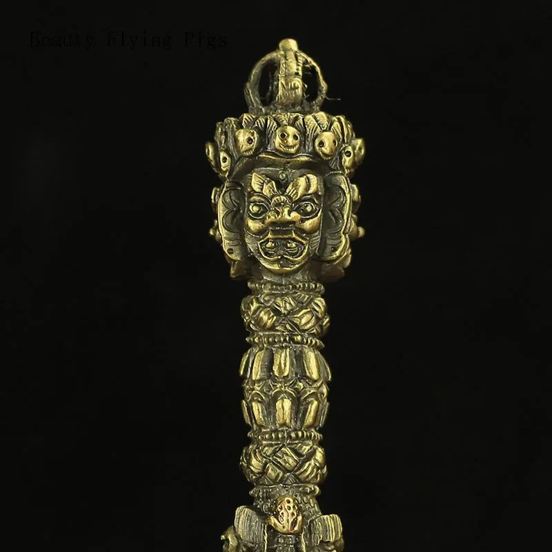 1pc Alloy Three Sided Puba Pestle Feng Shui Buddha Statue Exorcism Buddhist
