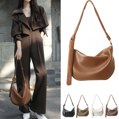 Draped Leather Shoulder Bag Crossbody Tote Hobo Purse Knotted Saddle Handbag