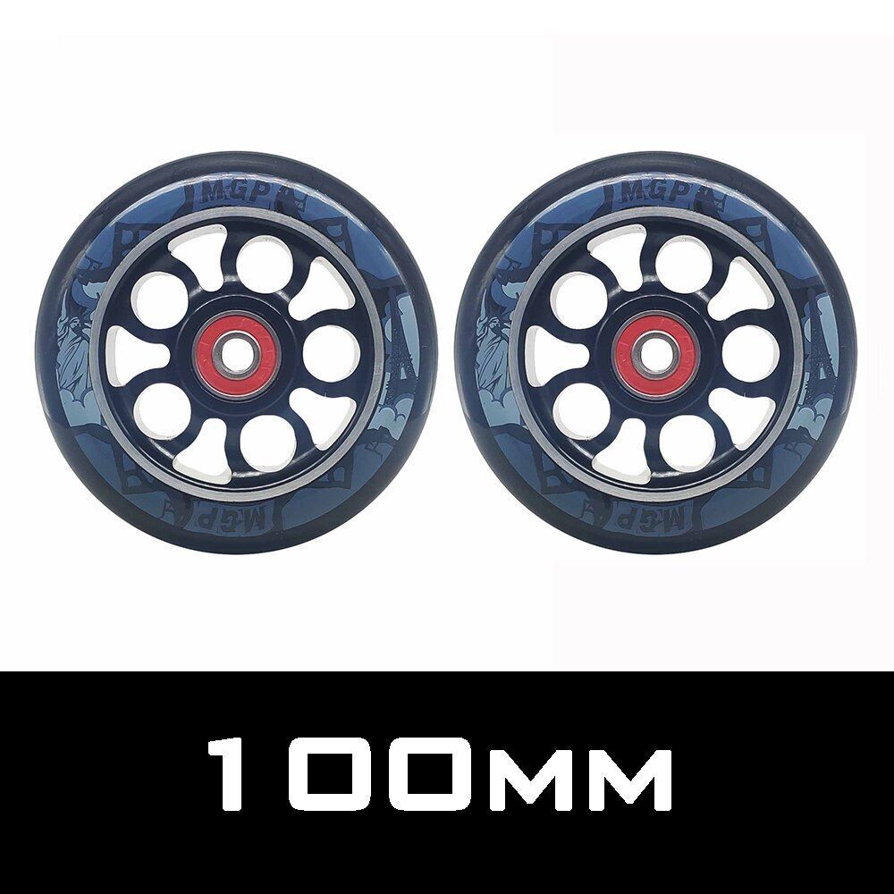 2 High Precision Aluminum Alloy Hub Scooter Wheel Heavy Speed Roller 100mm 88 A