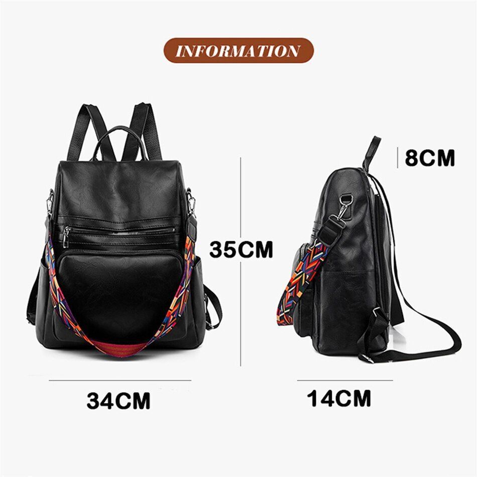 Fashion Women Backpacks Purses Synthetic Leather Rucksack Large School Bag 1 PC