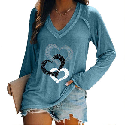 Women Long Sleeve Print Pullover Blouse Baggy T-Shirt Casual Tee Tops Plus Size