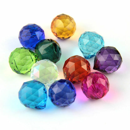 10pcs Chandelier Crystal Glass Balls Cut-Faceted Hanging Lamp Lighting Part Home
