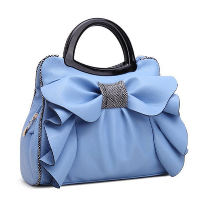 Bowknot Handbags Synthetic Leather Shoulder Messenger Bag Sweet Totes 34*15*26CM